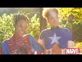 Sisters Goes To Party In Body Paint (Halloween Marvel Cosplay)