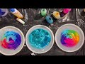 The stunning effect of layering Alcohol ink in resin: Vibrant Rainbow and ocean colors