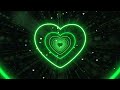 Neon Lights Love Heart Tunnel💚Green Heart Background | Neon Heart Tunnel Loop | Animated Background