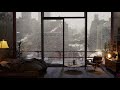 NYC Heavy Snowfall In A Cozy Apartment | Non-Christmas Version | 4K |  60FPS
