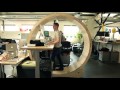 This guy built himself a human hamster wheel for the ultimate standing desk