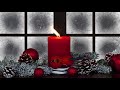 Christmas ambience on the window and relaxing heavenly music