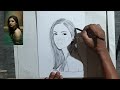 Girl Drawing Tutorial || How To Draw Girl Face Portrait Drawing ||#drawing #shading #portrait