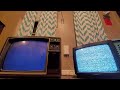 dying 40 year old TV vs a working 27 year old TV in turning on (HIGH PITCHED NOISE WARNING)