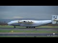 Worlds largest propeller plane - Antonov AN-22 - Landing and Takeoff at Manchester Airport