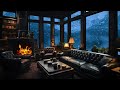 Cozy Natural Sounds | Cozy Winter Cabin with Crackling Fireplace For Relaxation, Sleeping, Study