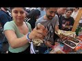 Street Food in Barcelona, Spain. Grilling and Cutting Hanger Steaks. 'Arrachera'. Meat&Fire Fest