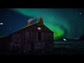 Winter Blizzard and Freezing Wind Sounds - Norway Northern Lights (Aurora Borealis) Ambience