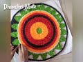 floral rangoli 1 /fur Woolen rangoli mat design /hw to make rangoli mat #dhanshrimate #rangolimat