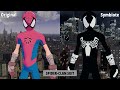 Symbiote suit of All Spider-Man in Marvel's Spider-Man (Side by Side)