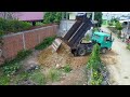 Completed 100% !!! Dozer D20 & Truck 5T pushing rock stone to make a new land