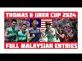 Thomas & Uber Cup finals 2024 : full Malaysian entries : lee zii Jia, Aaron chia ,Ng Tze young #bwf