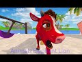 Paint & Animals Duck,Gorilla,Lion,Elephant,Cow,Panda Fountain Crossing Transformation Animal Cartoon