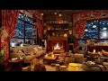 Sweet Instrumental Night Jazz Music Cozy Bookstore Cafe Ambience 4k with Smooth Jazz Music for Relax