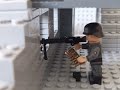 Lego German Soldier shoots with a MG 42