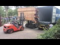 Loading timber container