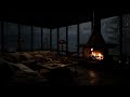 Rain sounds for Sleeping- Sleep next to fireplace in your cozy attic bedroom by a rainy jungle night