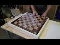 Making an end grain padauk/maple chessboard