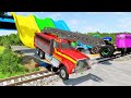 Long Lightning Mcqueen vs Big & Small: Mcqueen vs Spinner Wheels vs Minecraft vs Train - BeamNG