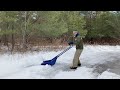 Human Snow Plow Using A 24 Inch Sleigh Shovel