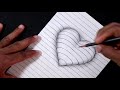 How to Draw 3D Embossed Heart | Easy Pencil Drawing Sketch