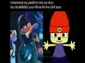Daffy slams his penis in the car door with Parappa the rapper