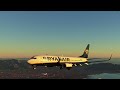 REALISTIC Ryanair 737 Full Flight: SPECTACULAR Approach and Landing | Microsoft Flight Simulator