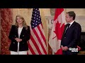 Melanie Joly, Canada’s new foreign minister, meets with US counterpart Antony Blinken