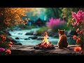 Calming Sound | Soothing Water Sounds, Crackling Fire Sounds | Water Sounds for Sleeping