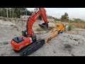 New Project: 2‼️🔥 Hitachi Excavators take sand from the hillside