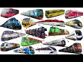 TRAIN and Railway Vehicles | Learn Railway Transport in English | Tram, Submarine, Train