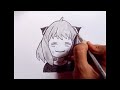 How to draw Anya Forger - Spy × family | How to draw anime character | anime cat drawing easy