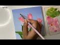 Acrylic painting tulip flowers/acrylic painting tutorial/acrylic painting for beginners tutorial