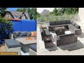 Transform Your Patio with this Luxurious Garden Sofas Furniture Set with Propane Fire Pit