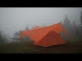 🎧 SUPER LONG RAIN! 🌧️ Solo camping in heavy rain storm (SOOTHING RAIN SOUND)