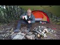 CAMPING in RAIN and SNOW - Freezing Solo Mountain Tent Camp