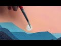 Sunset Acrylic Painting Tutorial for Beginners | Easy Abstract Landscape Acrylic Painting | Demo