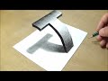 How To Draw A 3d Letter T - Easy Trick Art