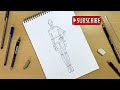 How to draw a Fashion Illustration | Step by step | Basic Croquis in front Pose | 9 Heads