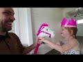 KiNG and QUEEN build Unicorn Castle!!  Play Pretend Game with Dad, neighbor won’t wakeup makeover 🦄