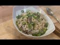 Rice, Mushroom, and Onion recipe in one pan… SO DELICIOUS!!