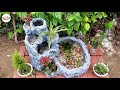 Amazing Ideas - Make Beautiful Waterfall From Foam Box and Cement - For Your Garden