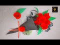 Paper Craft Rose Bouquet I Easy Paper Rose I Paper Flower DIY I Rose Flower Making #diy #trending