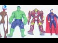 Superhero Action Figure Toys / Superman, Hulk smash, Iron Buster and Siren Head eye / assemble toys