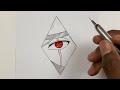 رسم سهل | تعلم رسم عين كاكاشي خطوة بخطوة