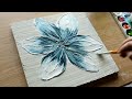 (68) Easy Textured Flower Painting with Acrylics / How to Paint a Flower