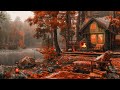 Cozy Autumn Ambience - Gentle Rain Sounds & Fireplace for Sleep