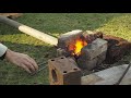 3 minute forge and 5 minute forge making...bring your own bellows! diy