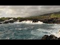 Hawaiin Coast, Big Island, Kona, Hawaii. Ocean Scenery and Sounds. Wave Sounds. Sea Crashing Sounds