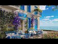 Seaside Coffee Shop - Bossa Nova Jazz Music and Relaxing Ocean Waves | Relax by the Sea